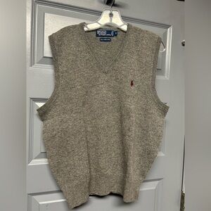 Polo Ralph Lauren Lambswool gray sweater vest. Like new. Size medium.